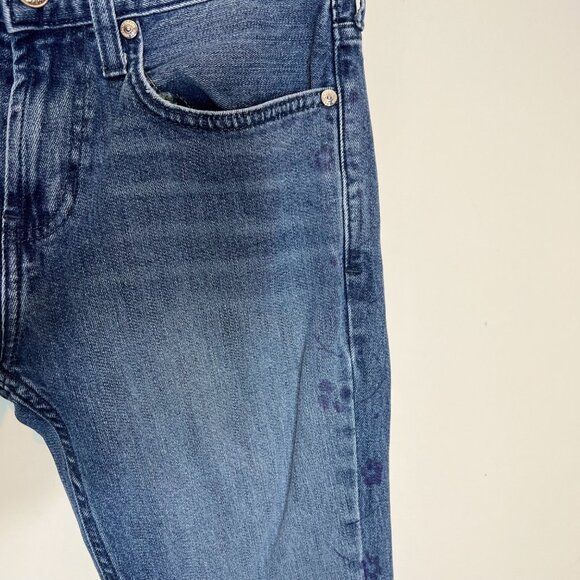 Pacsun Skinny‎ Jeans Size 28 Blue Floral Outseam Raw Hem Womens Denim - Picture 6 of 12